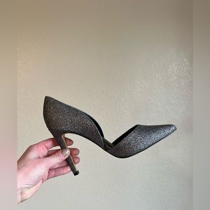EXPRESS Silver Sparkle Glitter Stiletto Heels | 8